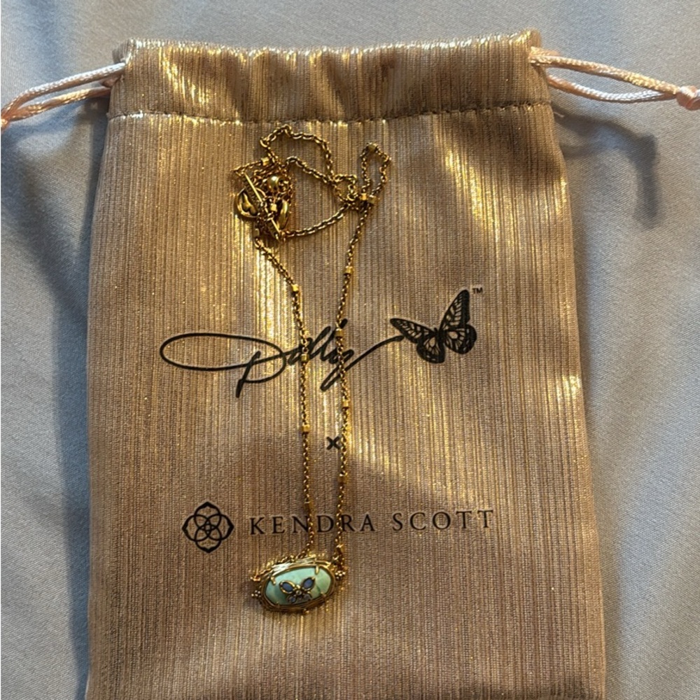 Kendra Scott Gold Necklace with Turquoise Pendant